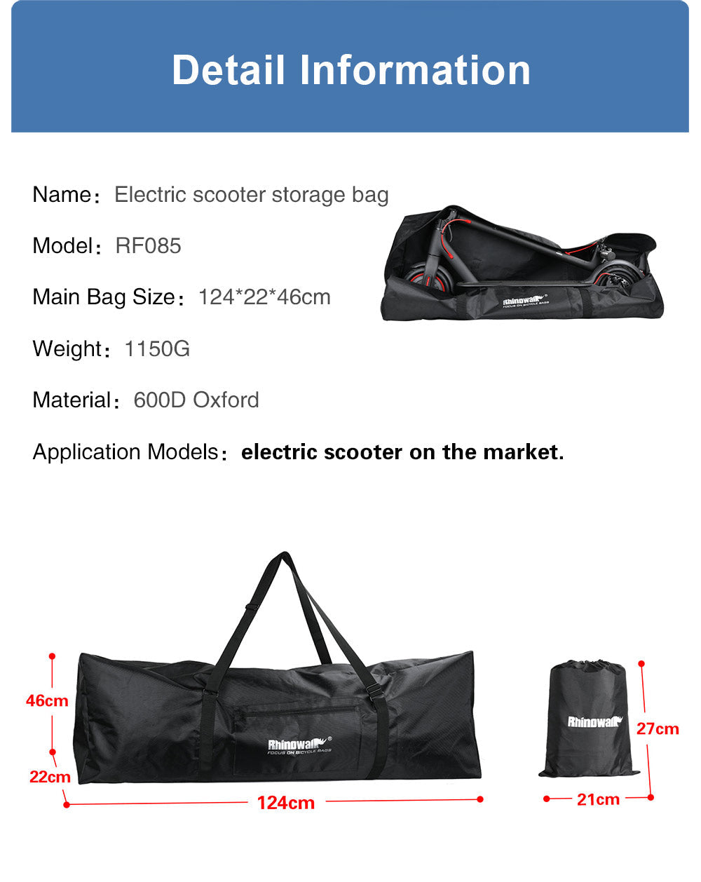 Electric Scooter Transport Storage Bag