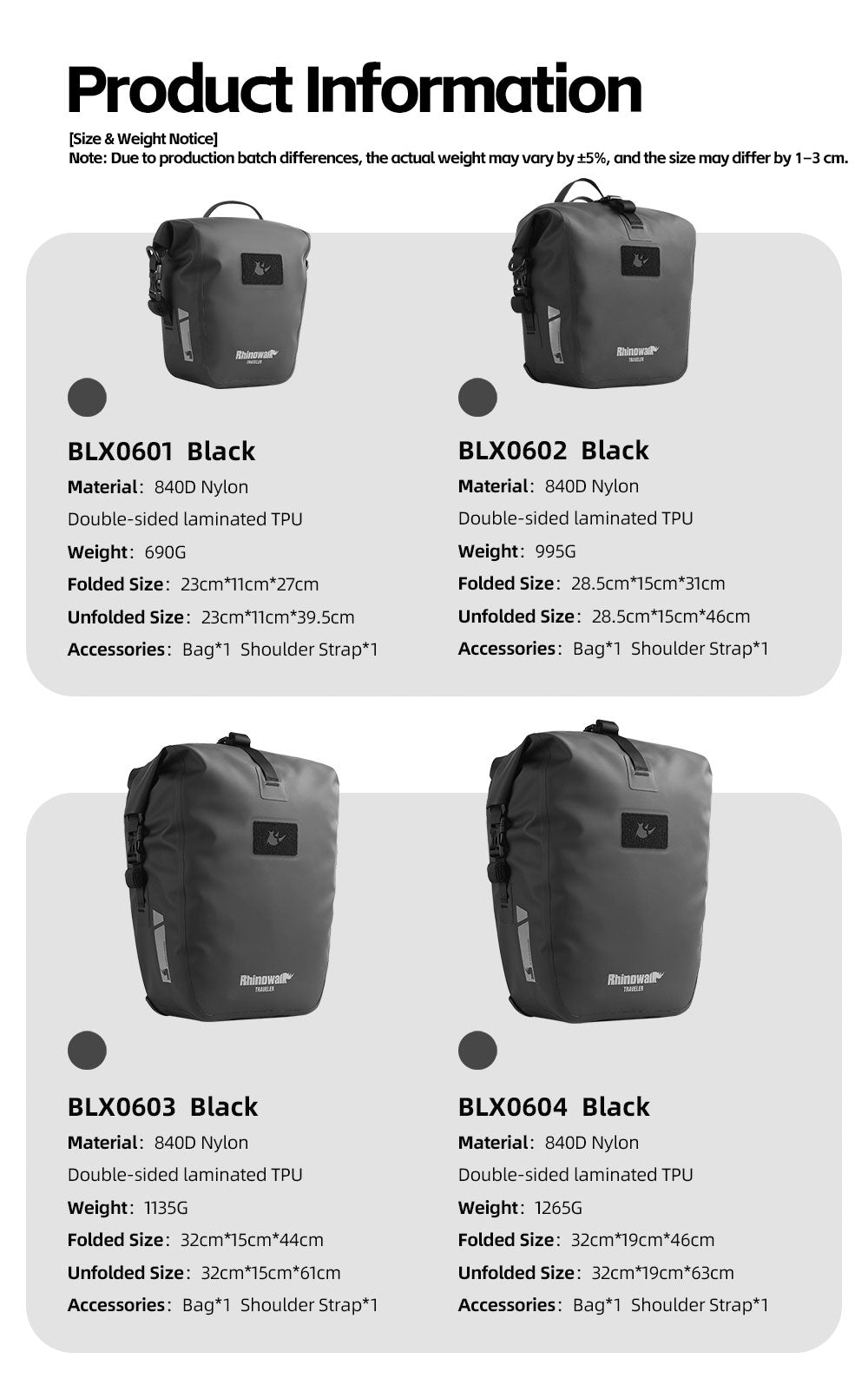 Waterproof TPU Pannier Bag - 1 Piece