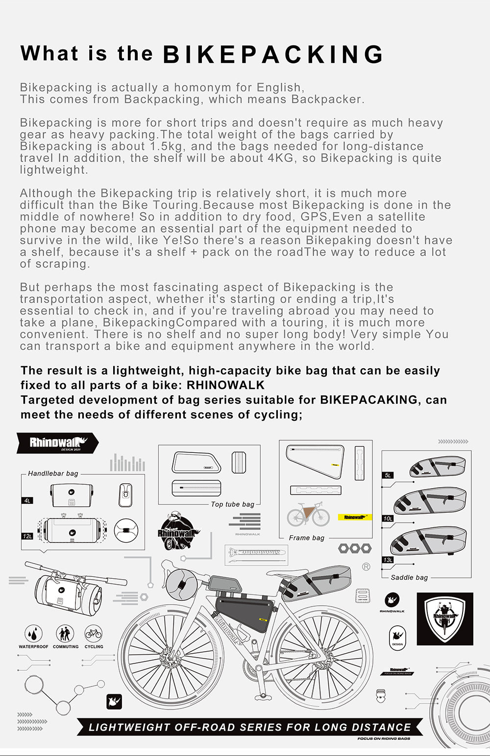 10L/13L Saddle Bag with Waterproof Lining -RK5110/RK5113