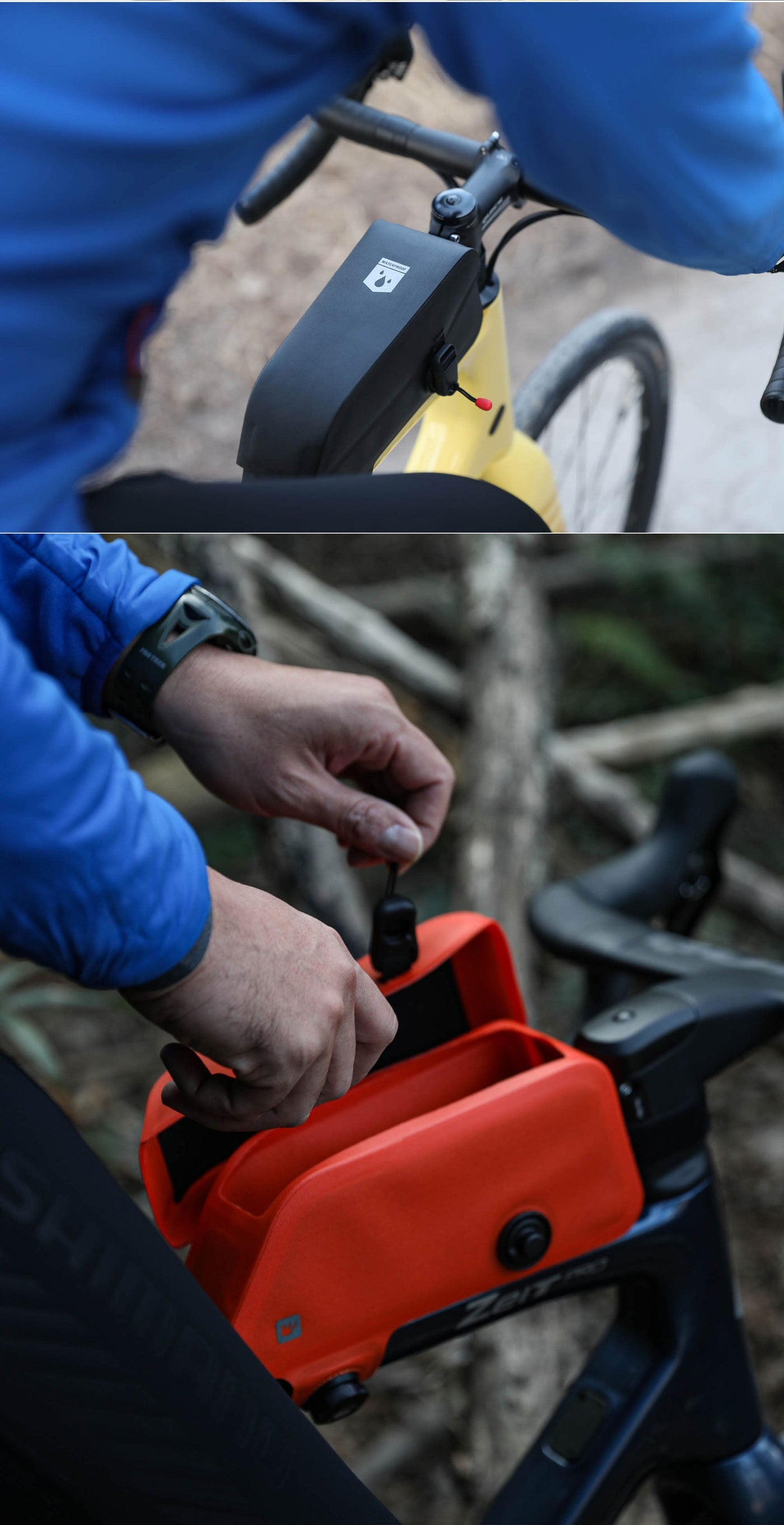 Waterproof Top Tube Bag with Magnetic Locking