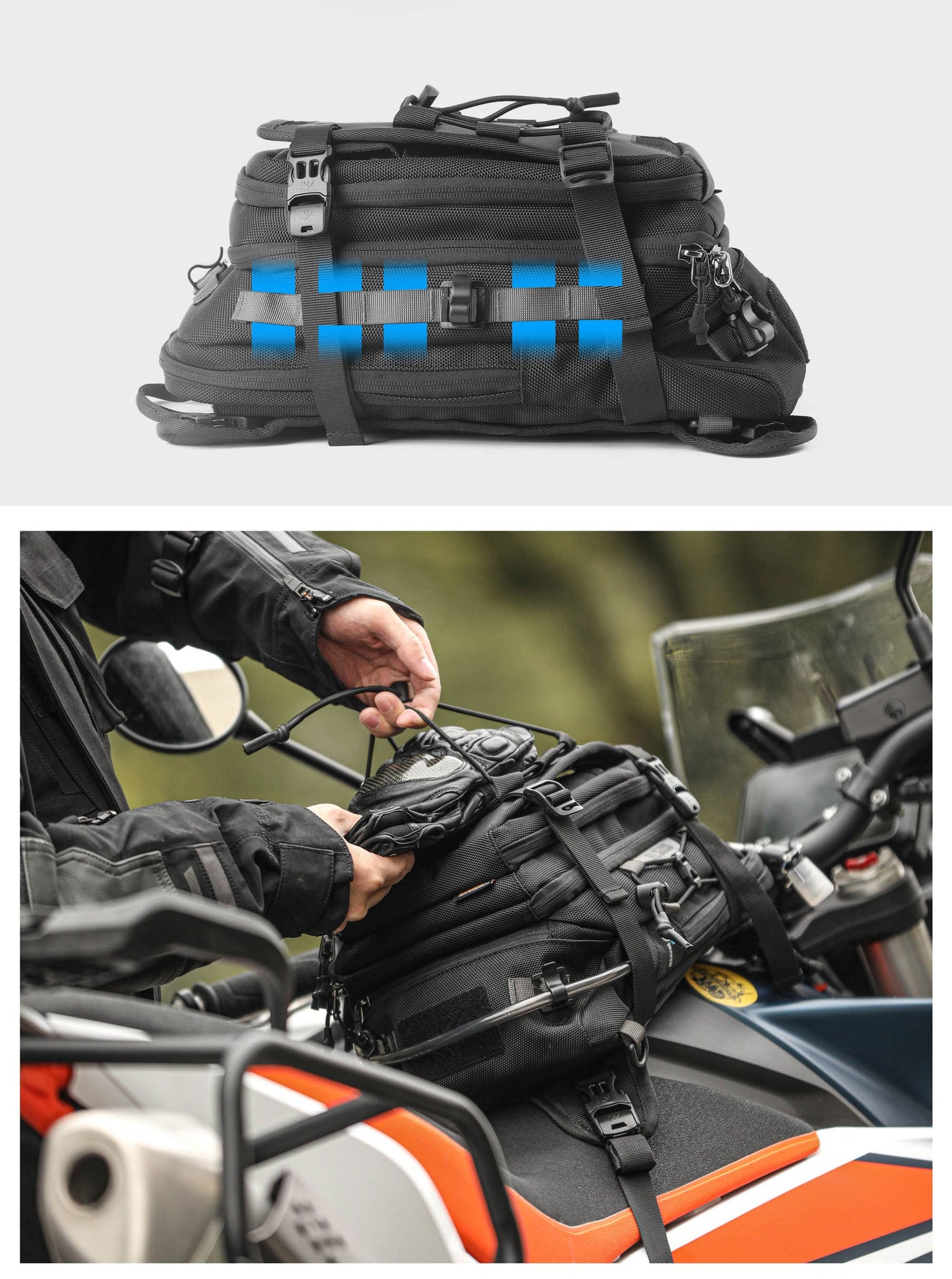 9L Motorcycle Tank Bag – Hydration Bladder, Waterproof Gear