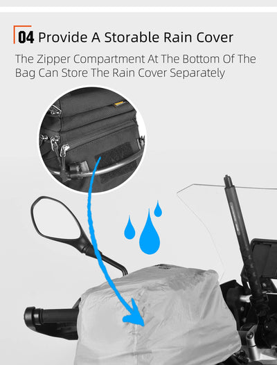 9L Motorcycle Tank Bag – Hydration Bladder, Waterproof Gear