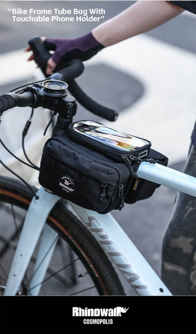 Bike Frame Tube Bag WithTouchable Phone Holder