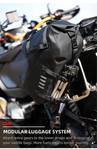 Waterproof Motorcycle Pannier Side Bag 18/28/48L - Pair/Rackless