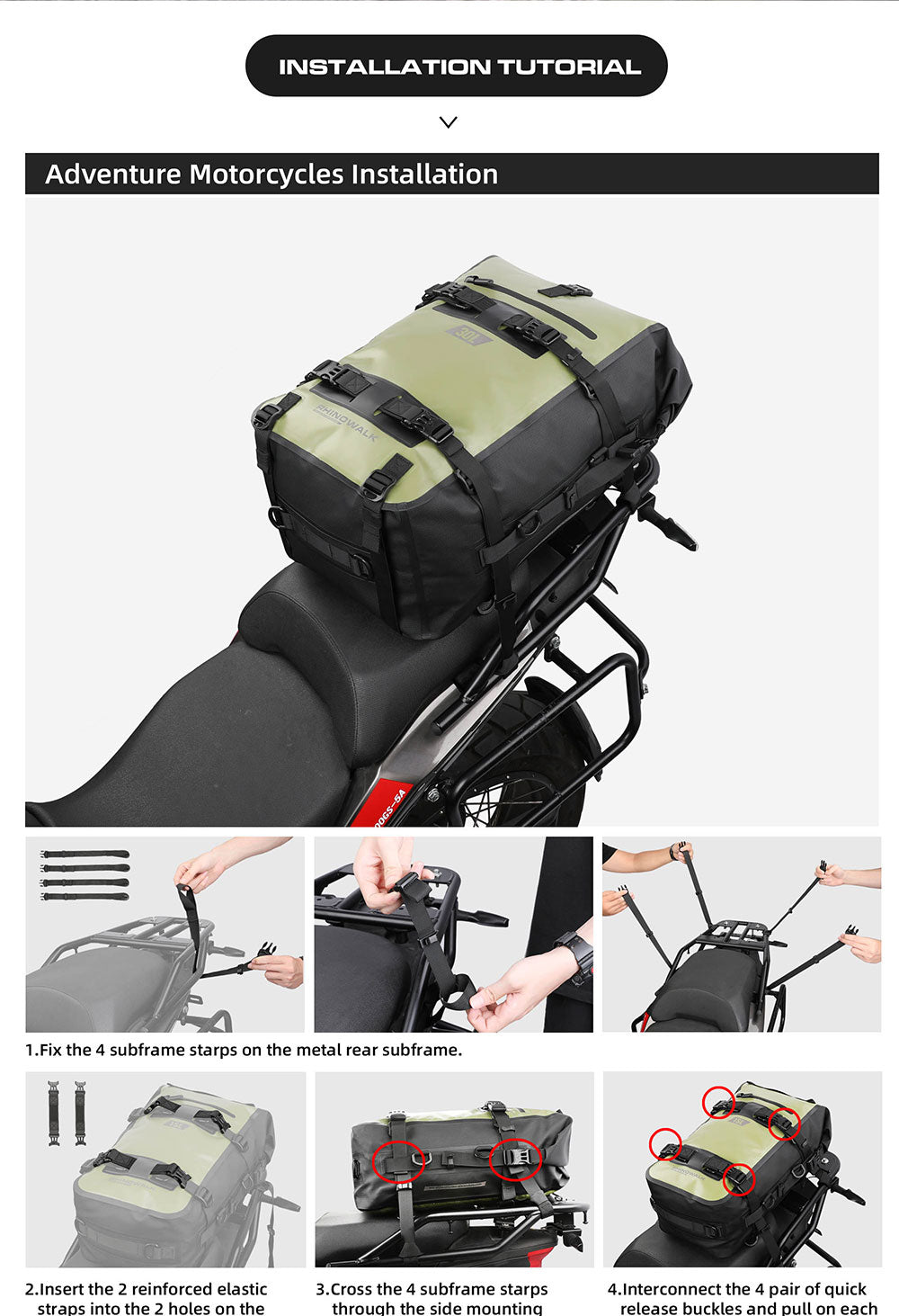 Waterproof Modular Motorcycle Packs 8L/15L/30L