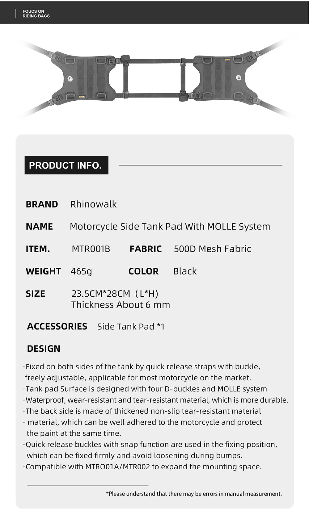 Tank Base Mounting for tank bag
