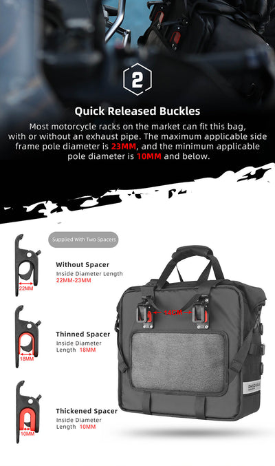 25 litres Motorcycle Side Bag - 1 piece