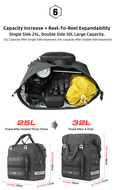 25 litres Motorcycle Side Bag - 1 piece