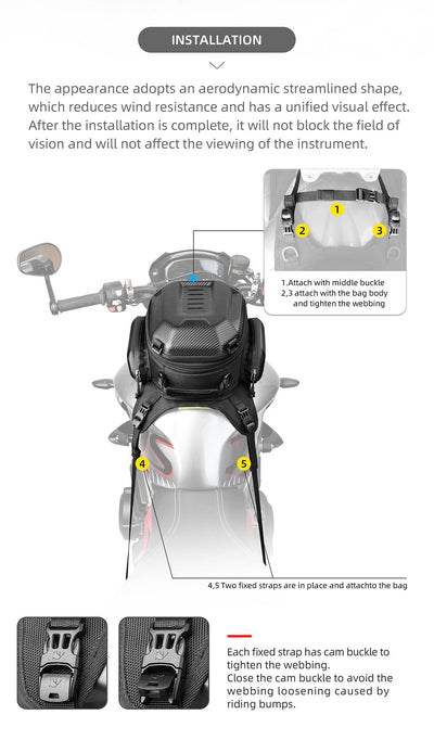 Hard Shell Tank Bag for Motorcycle