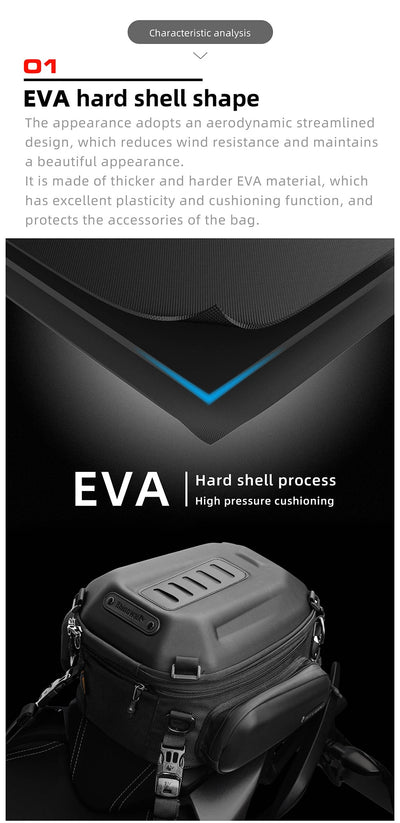 12-18l Motorcycle hard shell tail bag