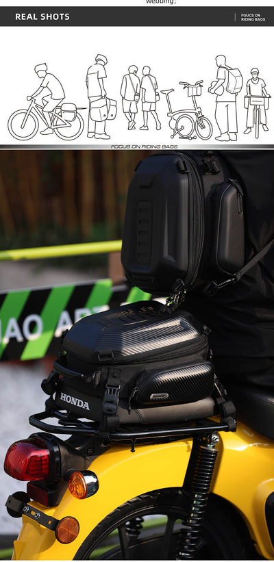 12-18l Motorcycle hard shell tail bag