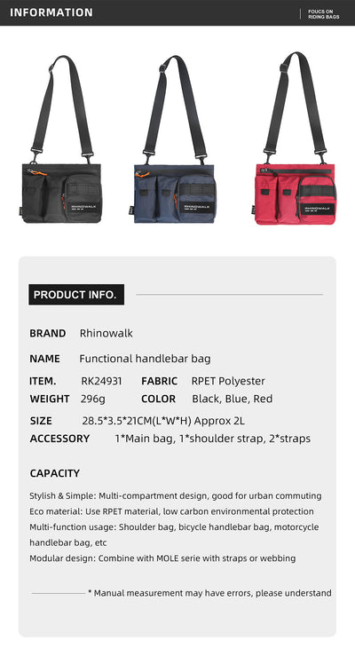 Eco Handlebar bag for Bicycle - RPET Material