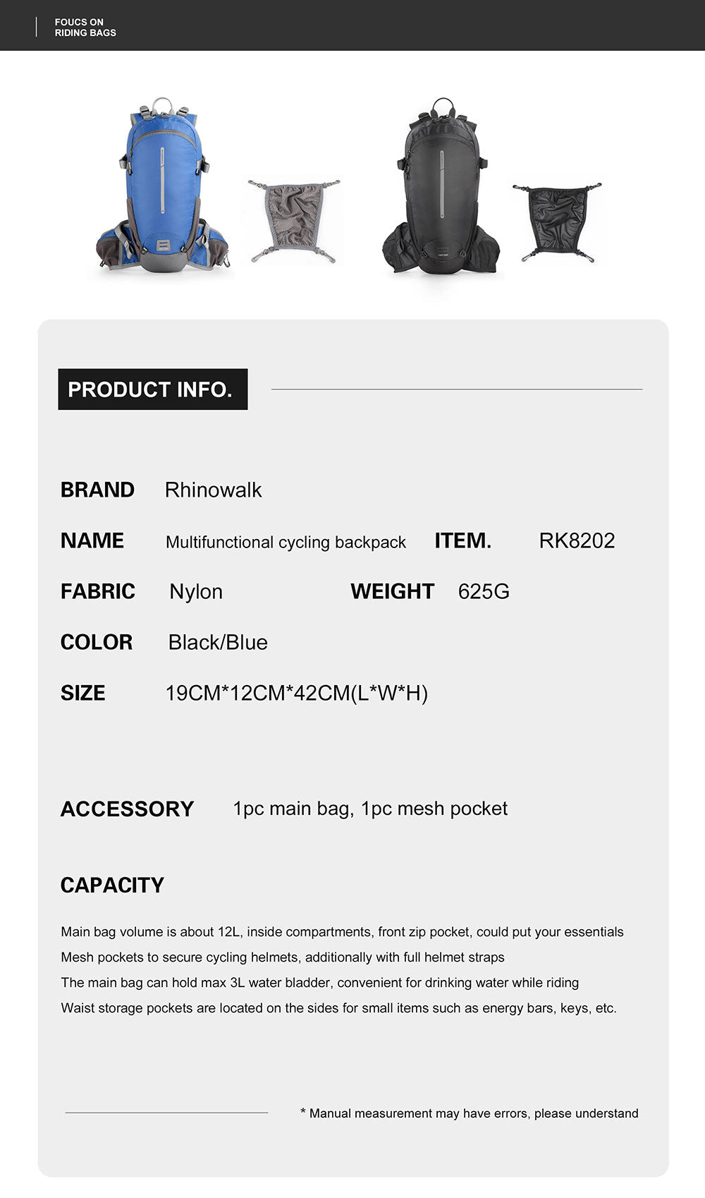 12 Liter Cycle Backpack