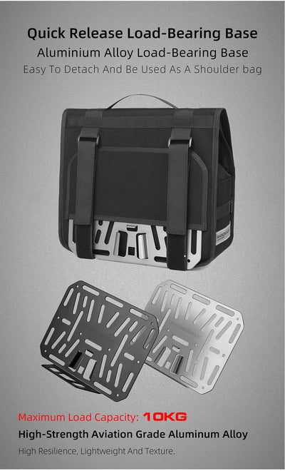 Quick release handlebar bag+mounting plate for Brompton Bikes
