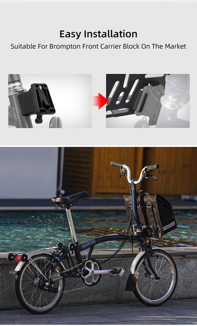 Quick release handlebar bag+mounting plate for Brompton Bikes