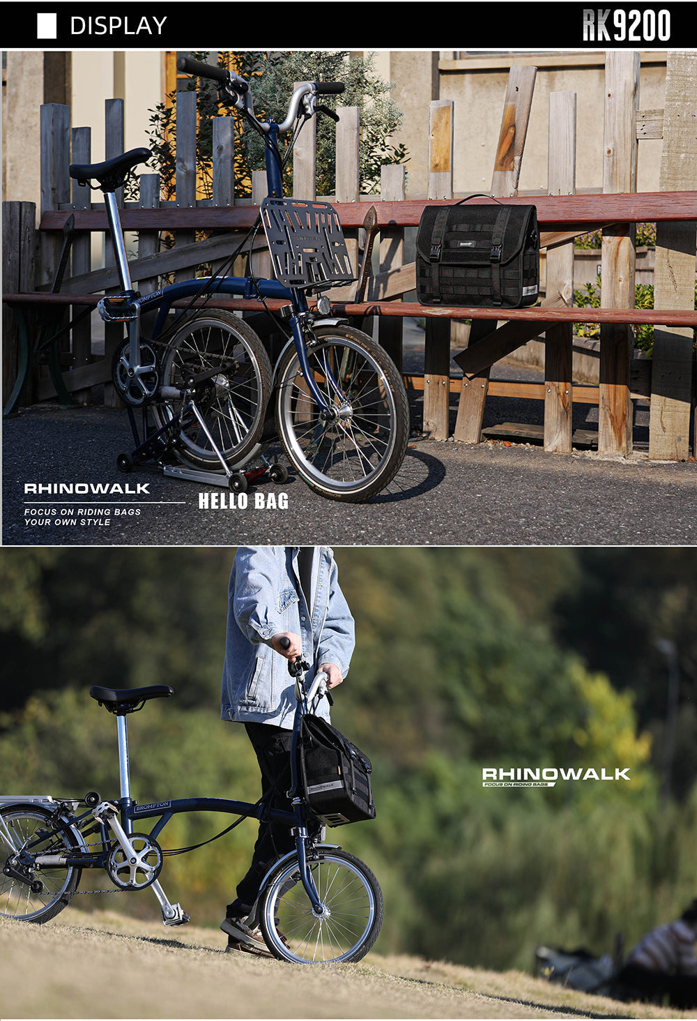 Quick release handlebar bag+mounting plate for Brompton Bikes