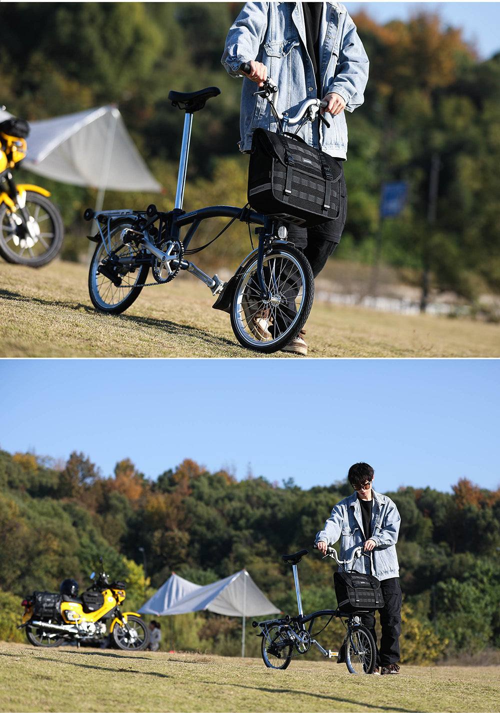 Quick release handlebar bag+mounting plate for Brompton Bikes