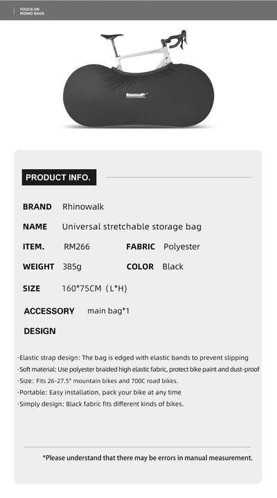 Elastic carrying bag for 26-27.5"  bikes
