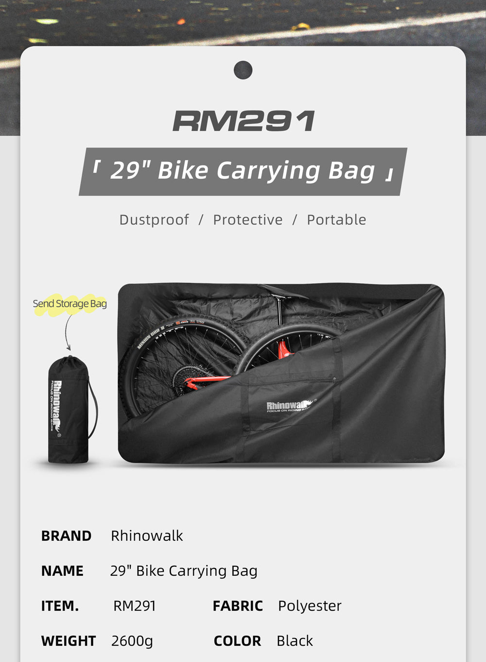 Carrying bag for 27.5-29" mountain  bikes