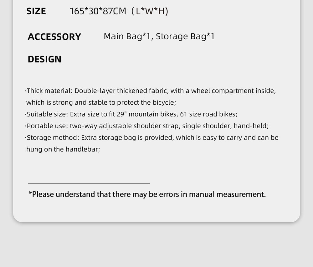 Carrying bag for 27.5-29" mountain  bikes