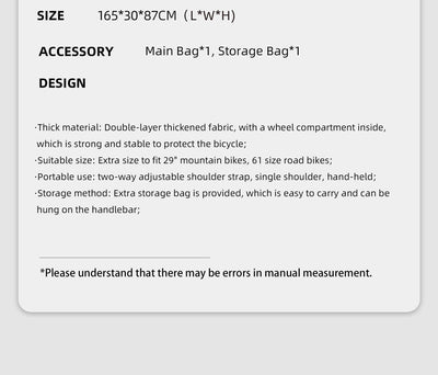 Carrying bag for 27.5-29" mountain  bikes