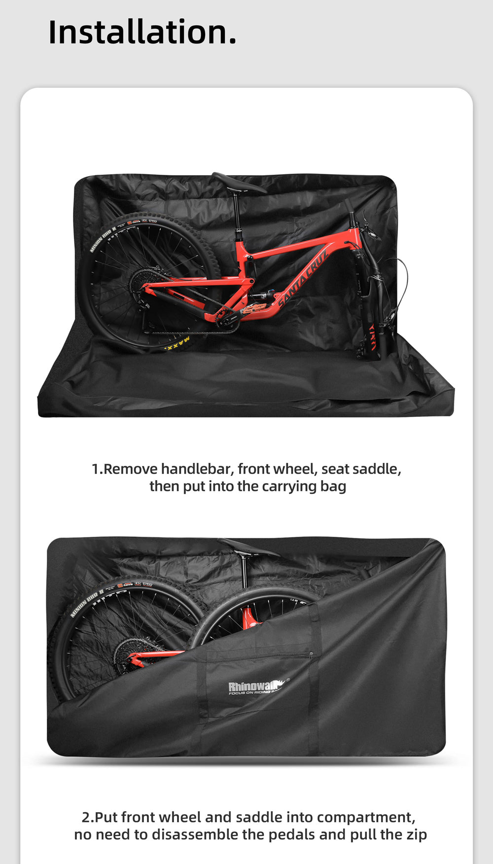 Carrying bag for 27.5-29" mountain  bikes