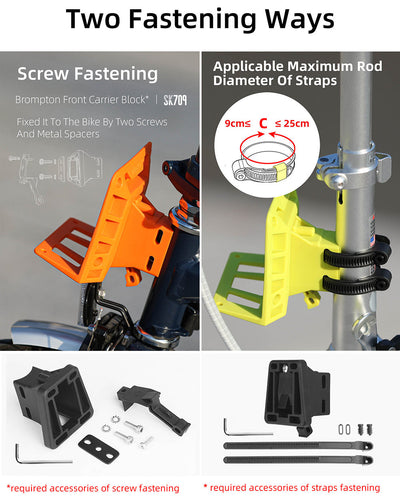 Bicycle Front Carrier Block & Mounting Plates