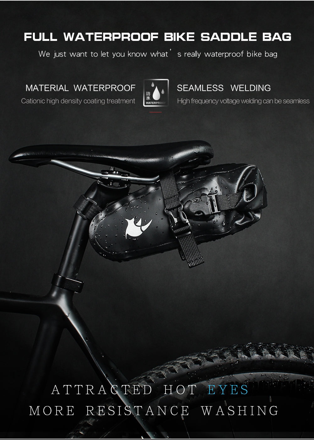 1.5L/2.5/4L Waterproof Bike Saddle Seat Bag