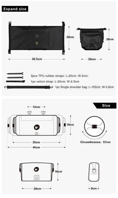 12 Liter 2-piece Handlebar Roll Pack - includes 5 spacers